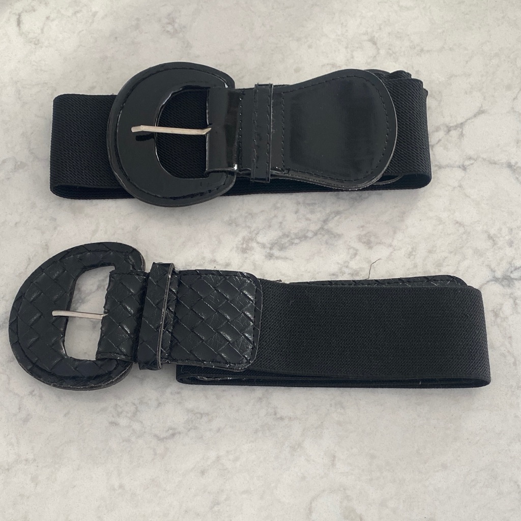 Black Elastic Belts With Buckles